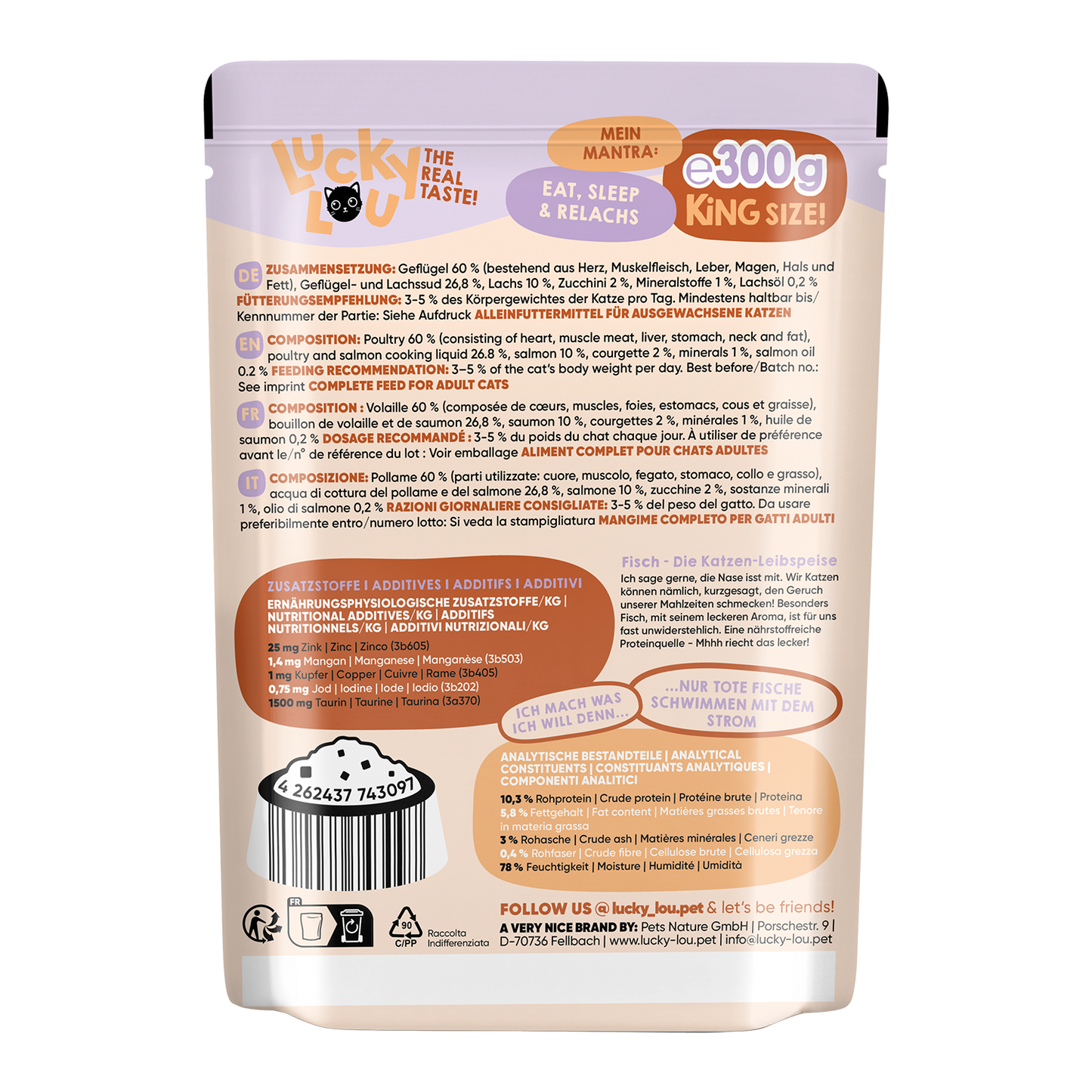 300g Lucky Lou Lifestage Adult Geflügel & Lachs