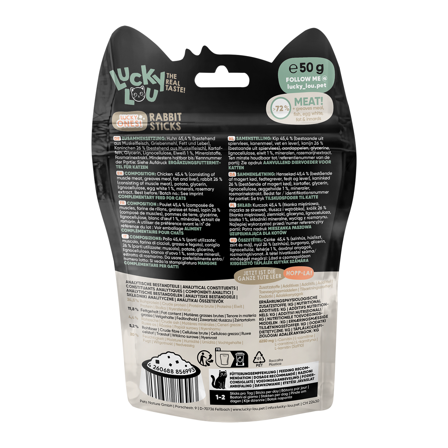 50g Lucky Lou Lucky Ones Sticks Huhn & Kaninchen