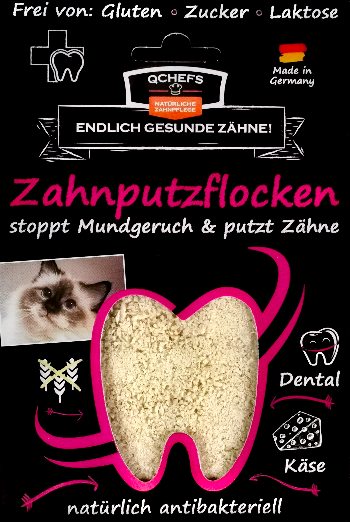 Zahnputzflocken Katze, Qchefs